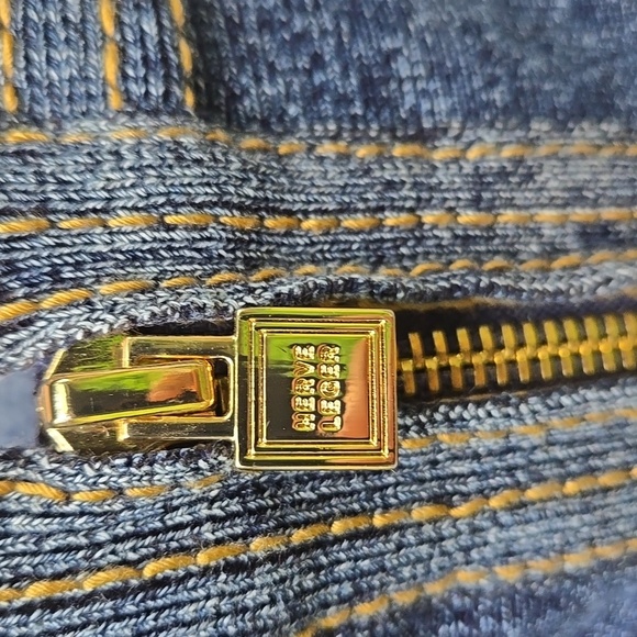 Herve Leger Blue Ribbed Mini bandage skirt Size 2 - Picture 4 of 5